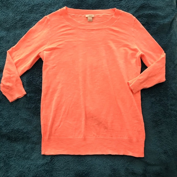 J. Crew Sweaters - J.Crew 3/4 Sleeve Coral Sweater, Size S